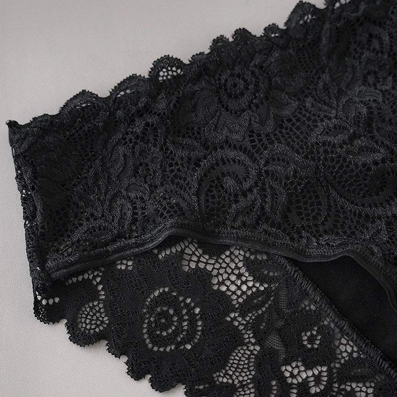 5PCS Cotton Panties Women's Fashion Floral Lace Briefs Set Patchwork Hollow Out Sexy Female Underwear Lingerie Aviola
