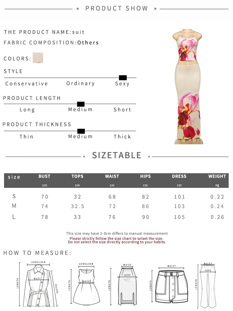 Nibber Vacation Flower Print 2 Piece Set Women Low-Neck Trend Backless Crop Tops+Stretch Long Skirts Trend Beach Style Outfits Aviola