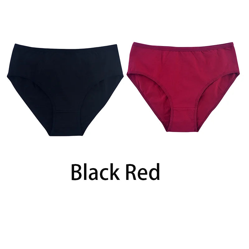 2PCS/Set Women Sexy 95% Cotton Panties Plus Size Underwear Female Underpants Girls Soft Briefs Comfort Lingerie Aviola