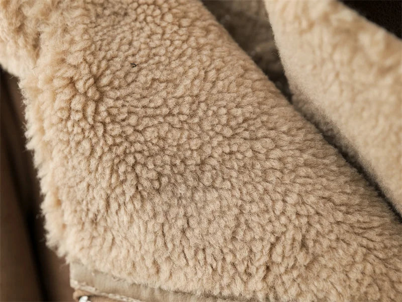 RARF 2024 new European and American women's fur one long sleeve standing collar double-sided jacket fur one thick warm coat Aviola