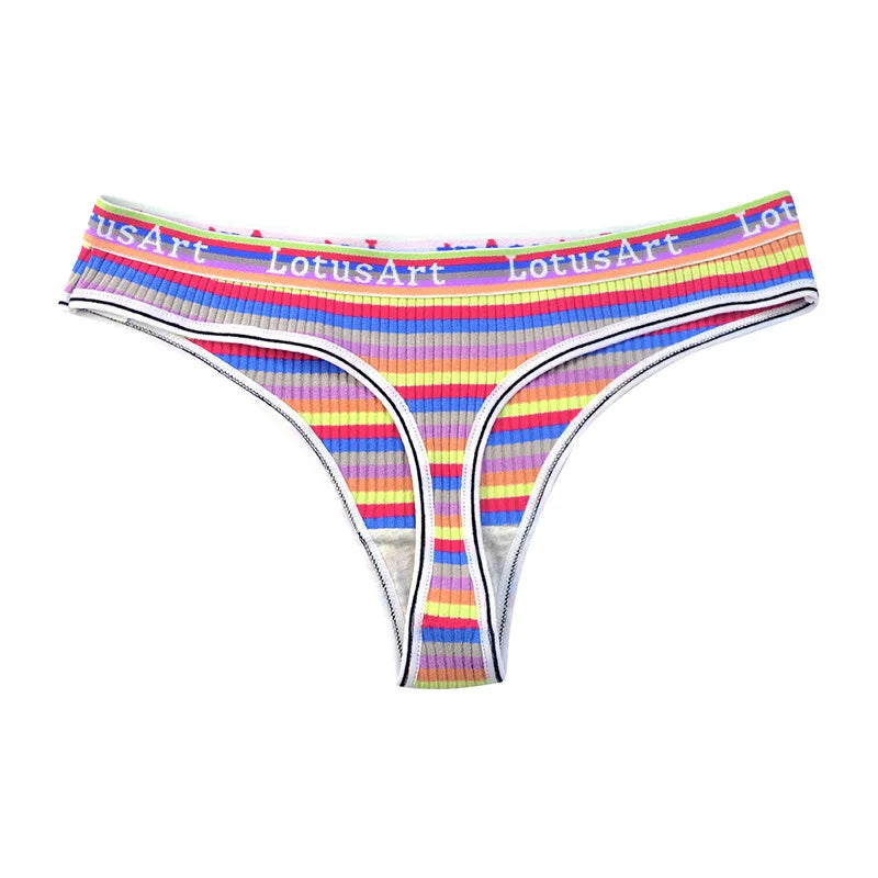 3pcs/Set Colorful Low Waist Cotton Panties for Women Panties Lingerie Breathable Female Girl Briefs Comfortable Pants Aviola