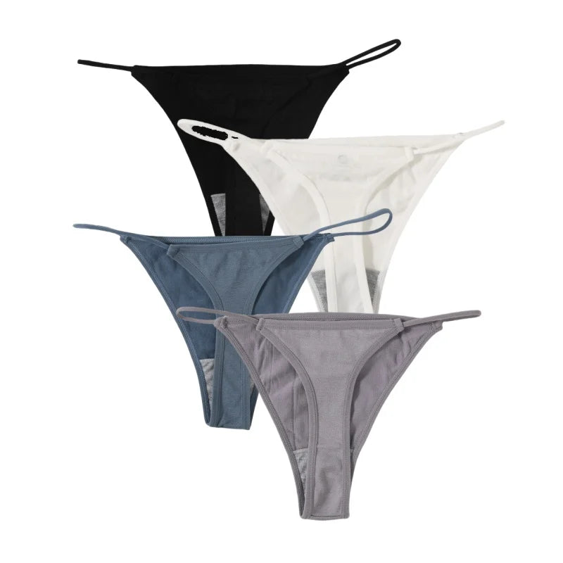 4Pcs/Set Women G-String Seamless Panties Underwear Sexy Lingerie Low Rise Thongs Female G-String High Cut Pantys Aviola