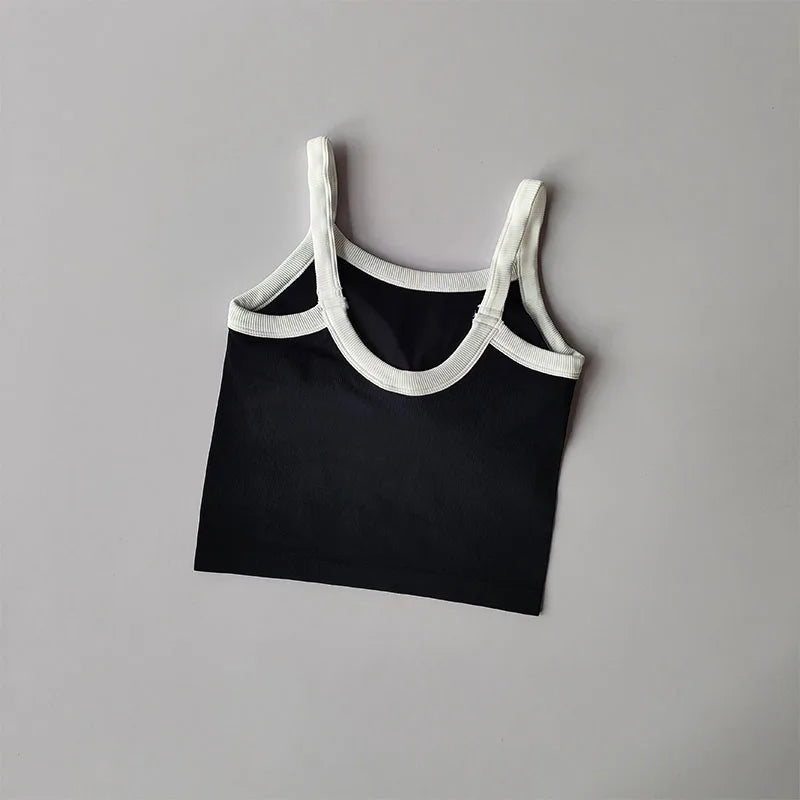 2024 New Sexy Sports Bras Women Fitness Vest Sports Top Tank Top Push Up Bra Running Fitness Breathable Stitching Color Yoga Bra Aviola