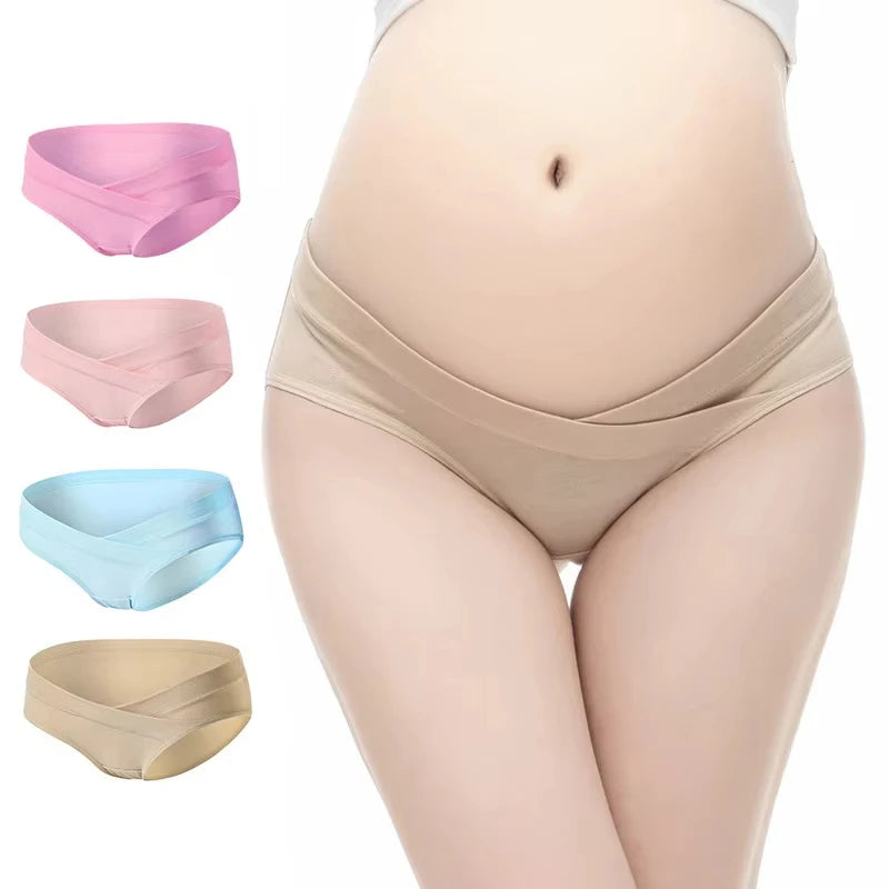 4pcs Maternity underwear women cotton low waist support breathable summer plus size briefs full cotton crotch women's underwear Aviola