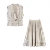 Double-Breasted V-Neck Blazer Jacket and Casual Shorts Two-Piece Set - Image 7