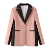 Contrast Stitching Single-Breasted Blazer Jacket - Image 9