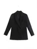 Women's Classic Casual Double-Breasted Notched-Collar Long-Sleeve Solid Blazer Jacket - Image 8
