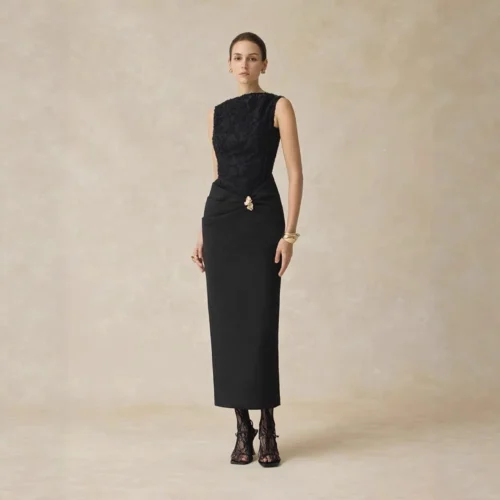 One-Shoulder Pleated Floor-Length Elegant Evening Dress