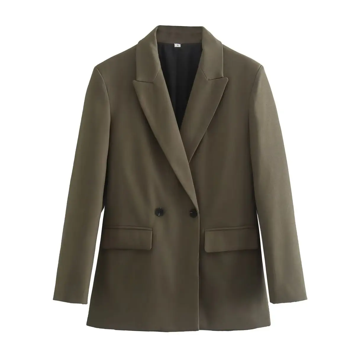 Classic Double-Breasted Notched-Collar Long-Sleeve Anti-Wrinkle Blazer Jacket - Image 8