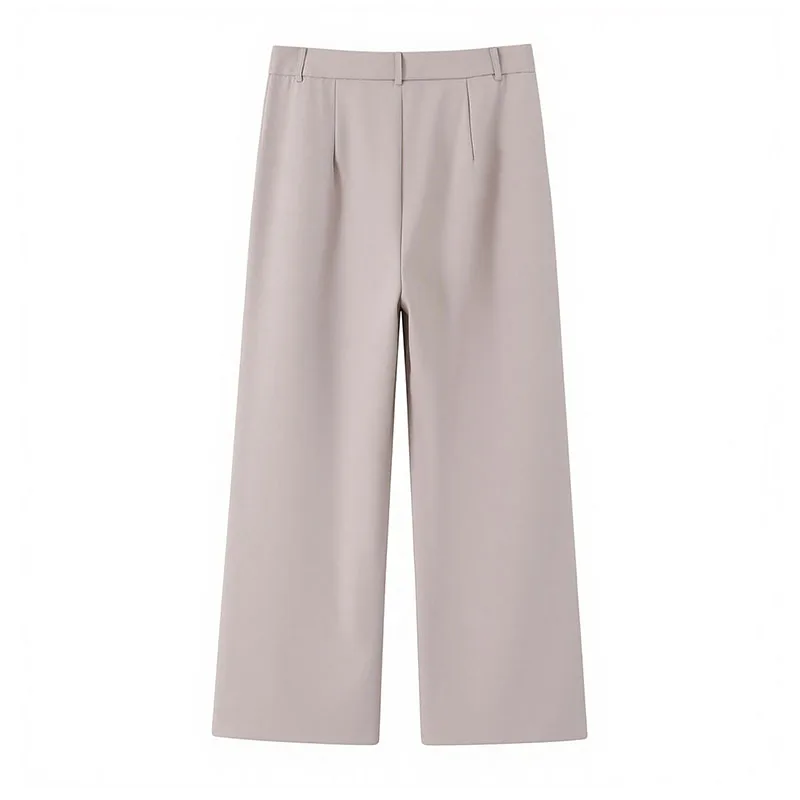 Notched-Collar Lace-Up Vest and High-Waișt Casual Trousers Two-Piece Set - Image 5