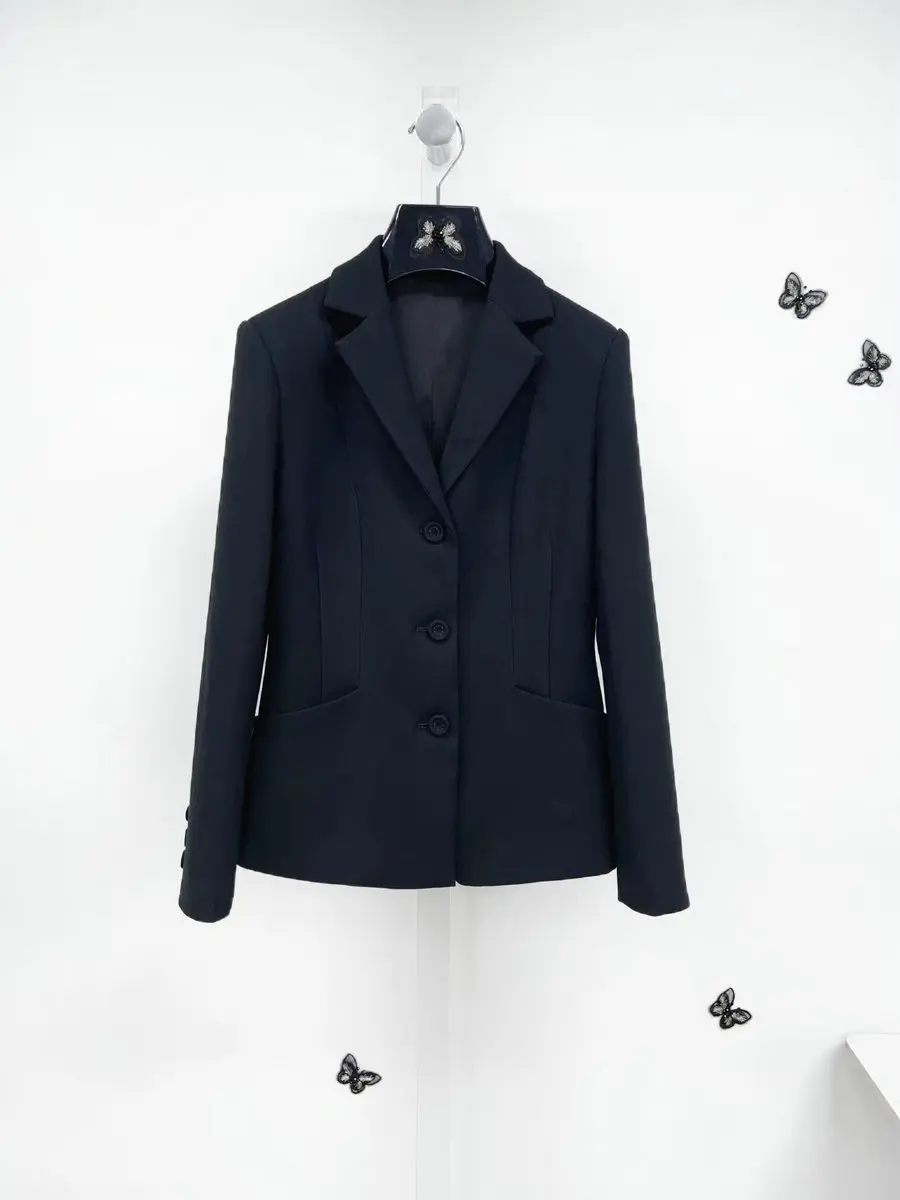 Women’s 3D Tailored Cropped Blazer – Ivory Wool-Silk - Image 8