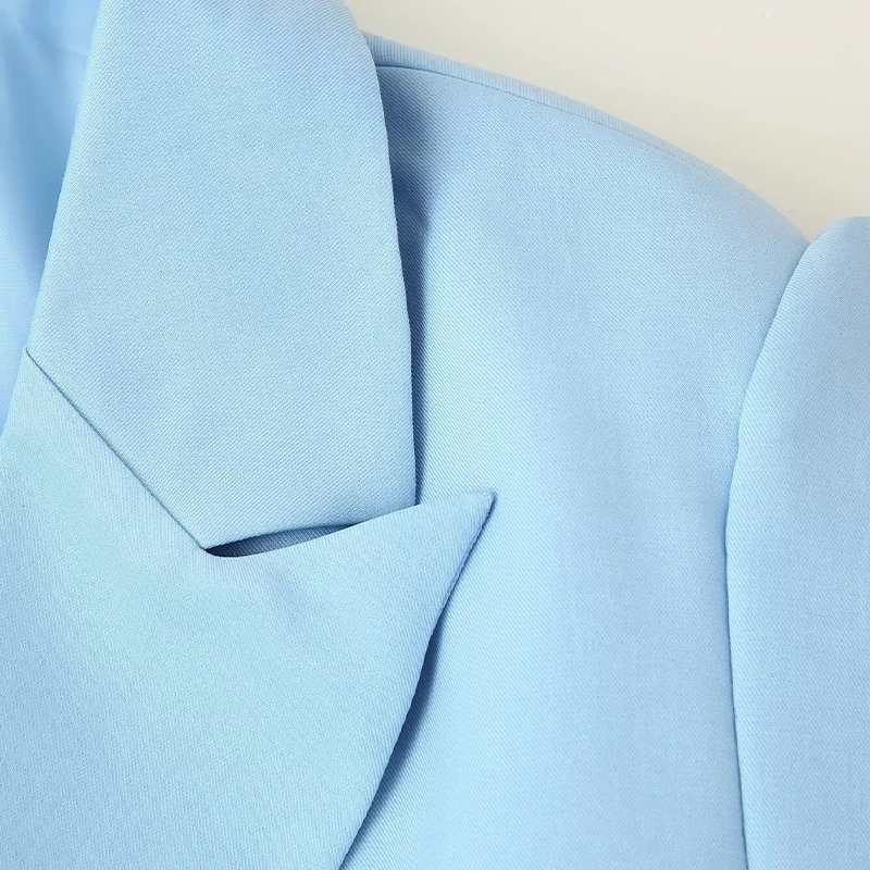 Waist-Tie Wide Shoulder Blazer – Multi-Colour - Image 5