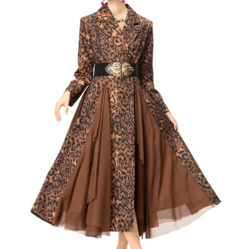 Elegant V-Neck Belted Printed Maxi Dress