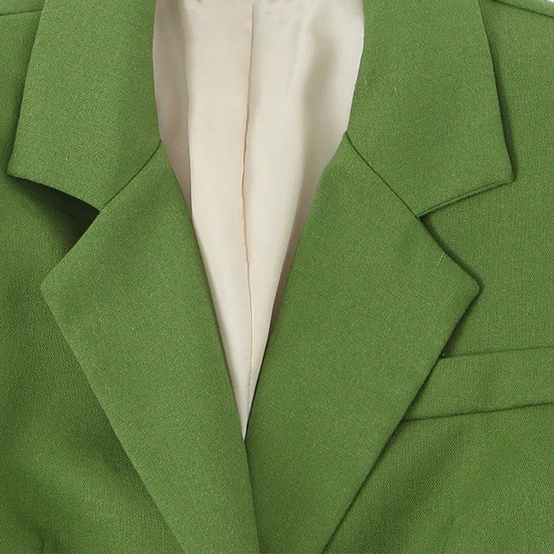 Long-Sleeve V-Neck Blazer Jacket and Pleated Casual Trousers Two-Piece Suit - Image 6