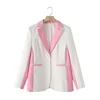 Contrast Stitching Single-Breasted Blazer Jacket - Image 8