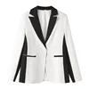 Contrast Stitching Single-Breasted Blazer Jacket - Image 7
