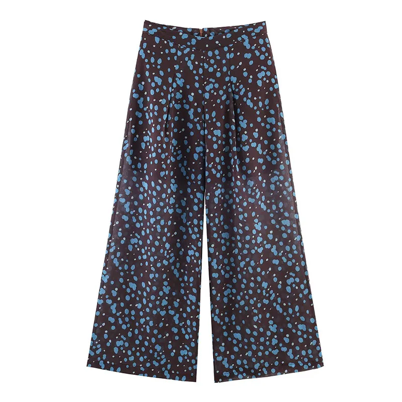 Polka-Dot V-Neck Sleeveless Vest and High-Waist Casual Trousers Two-Piece Set - Image 4