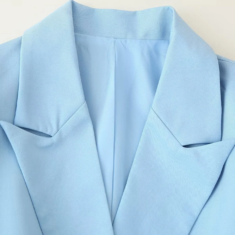 Waist-Tie Wide Shoulder Blazer – Multi-Colour - Image 4