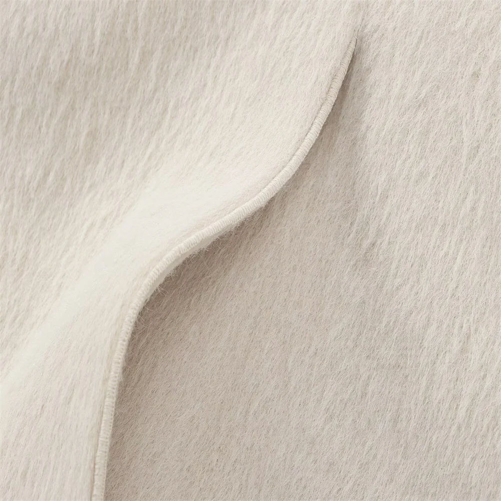 Faux Fur Single-Breasted Pocket Blazer - Image 5