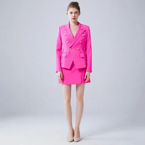Tailored Double Breasted Skirt Suit